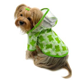 Clear View Froggy Raincoat with Fleece Lining and Detachable Hood (size: L)