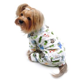 Zoo Animals Flannel Pajamas with 2 Pockets (size: S)