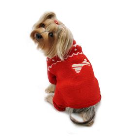 Candy Cane Bone Holiday Sweater Bodysuit (size: S)