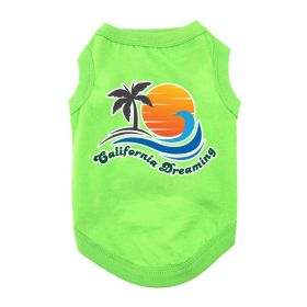 California Dreaming Dog Shirt (Color: Green Flash, size: X-Small)