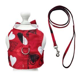 Abstract Hearts Harness Vest with Matching Leash (size: M)