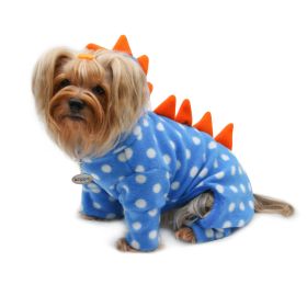 Polka Dots DINO Fleece Hooded Bodysuit/Pajamas (size: M)