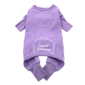 Sweet Dreams Thermal Dog Pajamas (Color: Lilac, size: small)